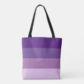 Colorblock Paarse horizontale streep Tote Bag (Achterkant)