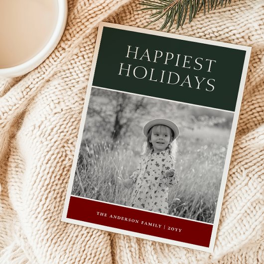 Colorblock Photo Holiday Kaart