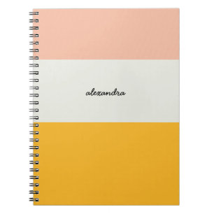 Colorblock Roze Geel Ivoor Spiral Notitieboek