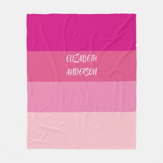 ColorBlock Roze Horizontale Streep Fleece Deken (Voorkant)