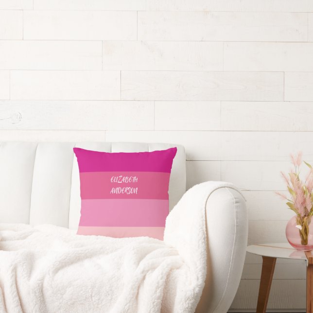 ColorBlock Roze Horizontale Streep Kussen (Bank)