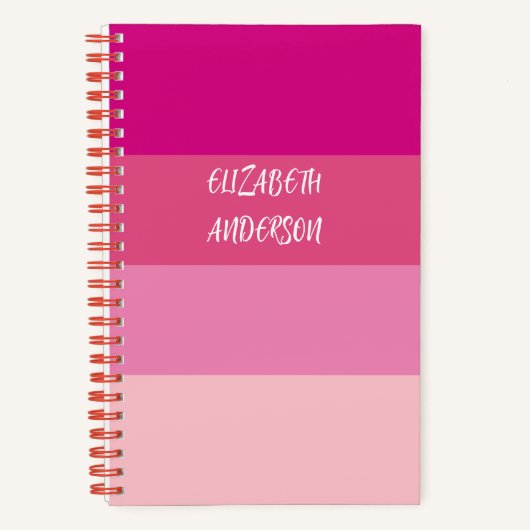 ColorBlock Roze Horizontale Streep Notitieboek (Voorkant)