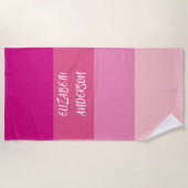 ColorBlock Roze Horizontale Streep Strandlaken (Voorkant)