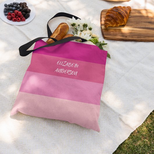 ColorBlock Roze Horizontale Streep Tote Bag
