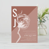 Colorblock Typografie Botanical Wedding Earth Tone Kaart (Staand voorkant)