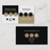 Colorblock Visitekaartje in zwart-wit en tan (Voorkant / Achterkant)