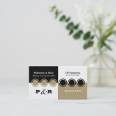 Colorblock Visitekaartje in zwart-wit en tan (Staand voorkant)