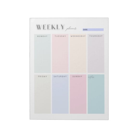 ColorBlock Weekplanner Notitieblok (Linkerzijde)