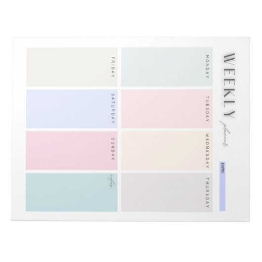 ColorBlock Weekplanner Notitieblok (Voorkant)