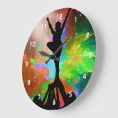 Colorburst Achtergrond met Cheerleaders Grote Klok (Hoek)