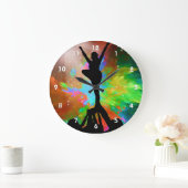 Colorburst Achtergrond met Cheerleaders Grote Klok (Huis)