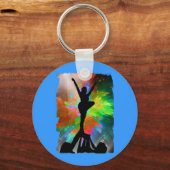 Colorburst Achtergrond met Cheerleraders Sleutelhanger (Voorkant)