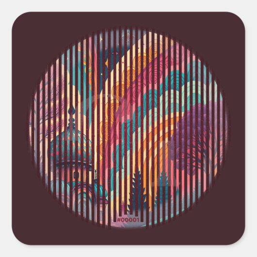 Colorburst Dome Sticker #00001 – Aanpasbaar (Voorkant)