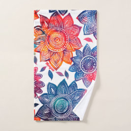 Colorburst Mandala Garden – Levendige Boho Sport Handdoek