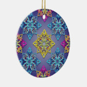 Colorburst Snowflakes — Modern Christmas Design Keramisch Ornament (Rechts)