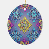 Colorburst Snowflakes — Modern Christmas Design Keramisch Ornament (Links)