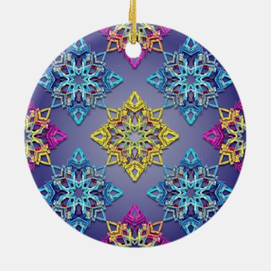 Colorburst Snowflakes — Modern Christmas Design Keramisch Ornament (Achterkant)