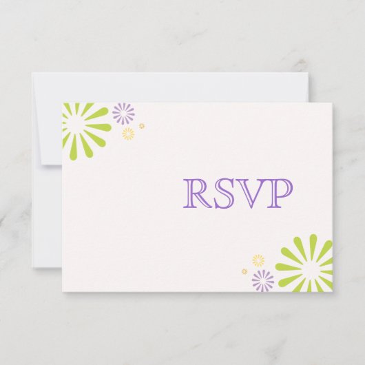 Colorbursts Wedding RSVP Kaartje (Voorkant)