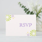Colorbursts Wedding RSVP Kaartje (Staand voorkant)
