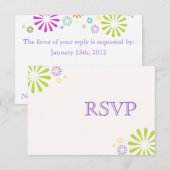 Colorbursts Wedding RSVP Kaartje (Voorkant / Achterkant)