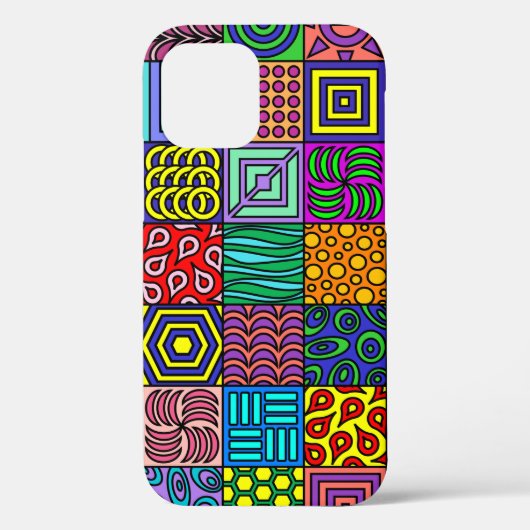 Colorbust Squares Iphone 12 Hoesje (Achterkant)