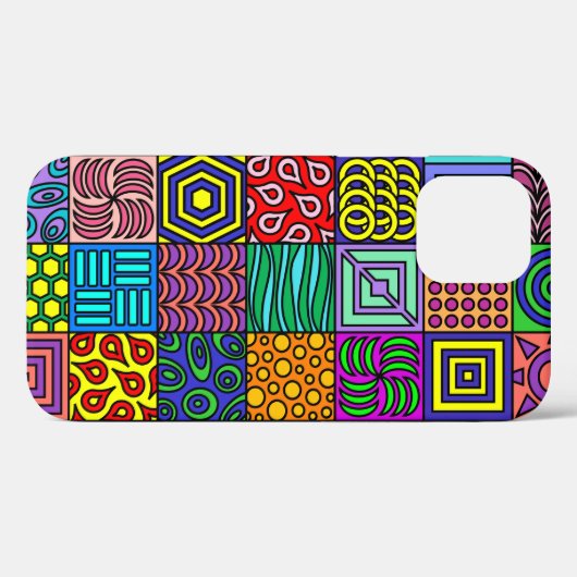 Colorbust Squares Iphone 12 Hoesje (Achterkant (horizontaal))