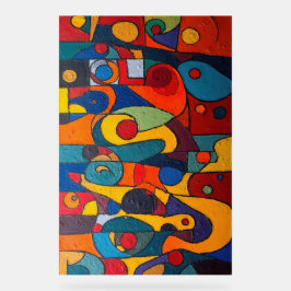 Colorcube 1 Kleurrijk Kubisme Acryl Teken Acryl Bord