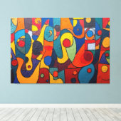 Colorcube 1 Kleurrijk Kubisme Canvas Print (Insitu (Houten vloer))