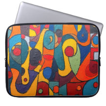 Colorcube 1 Kleurrijk kubisme Laptop Hoesje