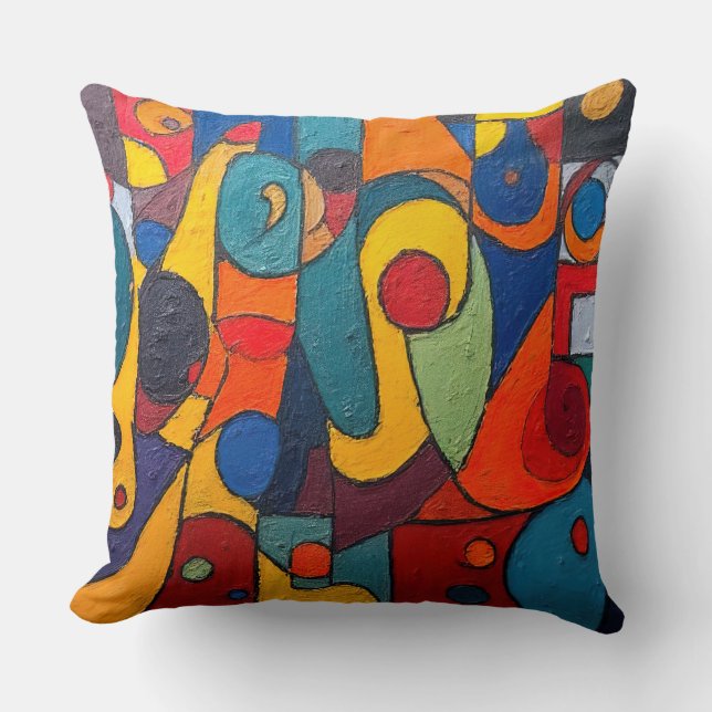 Colorcube 1 Kleurrijk kubisme Sierkussen (Voorkant)