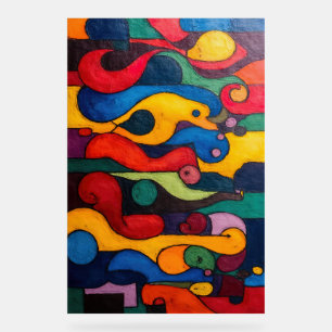 Colorcube 2 Kleurrijk Kubisme Acryl Teken Bord