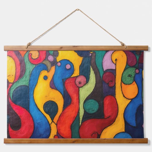 Colorcube 2 Kleurrijk kubisme Hangend Wandkleed (Voorkant)