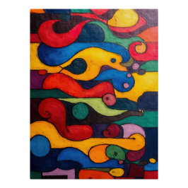 Colorcube 2 Kleurrijk kubisme Poster