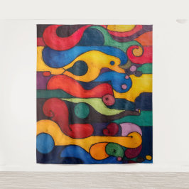 Colorcube 2 Kleurrijk kubisme Tapestry Wandkleed