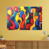Colorcube 2 Kleurrijke kubisme Canvas Print (Insitu (Woonkamer))