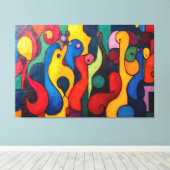 Colorcube 2 Kleurrijke kubisme Canvas Print (Insitu (Houten vloer))