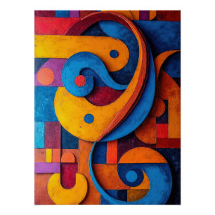 Colorcube 5 Kleurrijk kubisme Poster