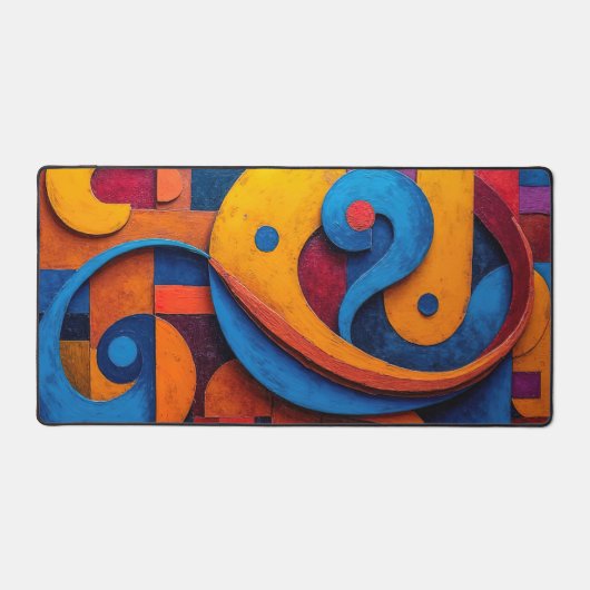 Colorcube 5 kleurrijke kubisme bureau mat (Voorkant)