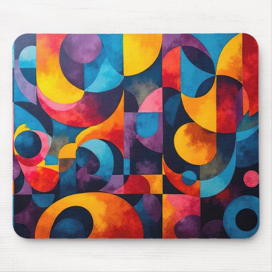 Colorcube 6 Kleurrijk kubisme Muismat (Voorkant)