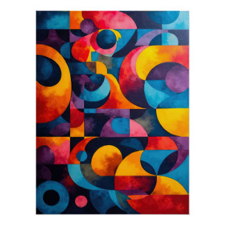 Colorcube 6 Kleurrijk kubisme Poster