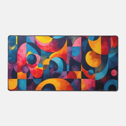 Colorcube 6 kleurrijke kubisme bureau mat (Voorkant)