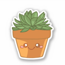 Colordul groene succulente plantenbak centerstuk sticker