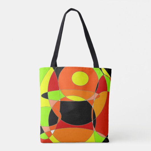 coloré vert sinaasappel tote bag (Achterkant)