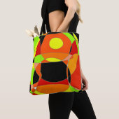 coloré vert sinaasappel tote bag (Dichtbij)