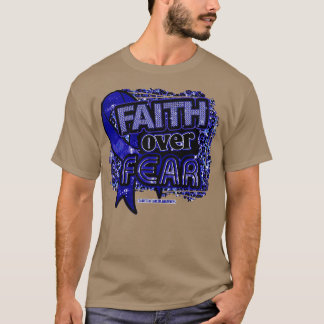 Colorectaal bewustzijn lint geloof over angst Leop T-shirt