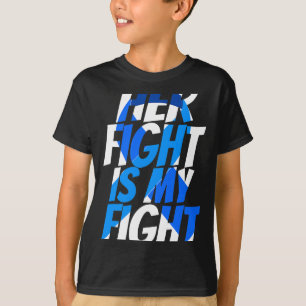 Colorectaal blauw lint dikke darm kanker bewustzij t-shirt