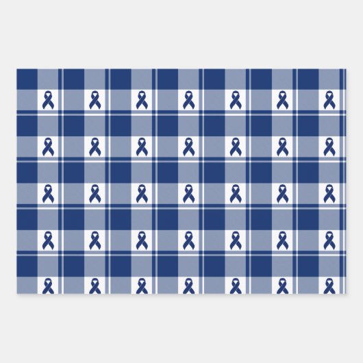 Colorectal Cancer Awareness Plaid Wrapping Paper (Voorkant 2)