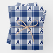 Colorectal Cancer Awareness Plaid Wrapping Paper (In situ)