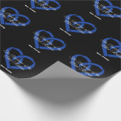 Colorectal Cancer Backbone Heart Blue Awareness  Cadeaupapier (Hoek)