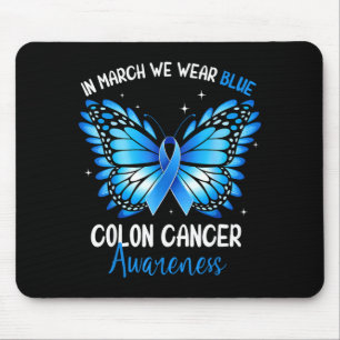 Colorectale blauwe vlinder colon kanker bewustzijn muismat